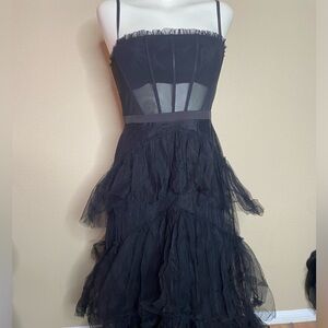 WINDSOR Full length Goth prom tulle bustier dress Size 8 NWT